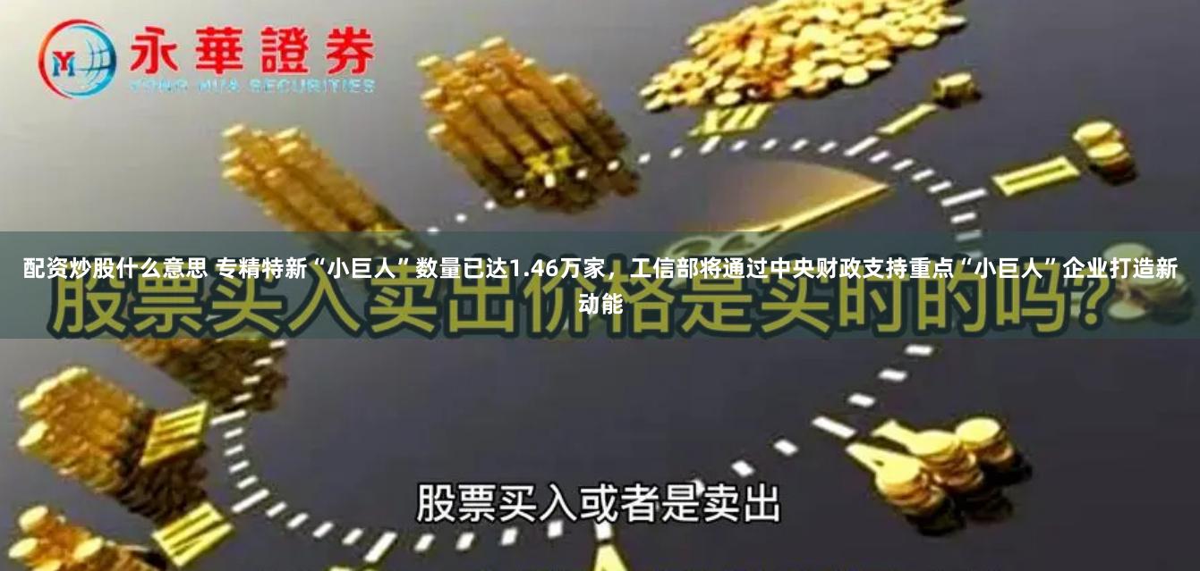 配资炒股什么意思 专精特新“小巨人”数量已达1.46万家，工信部将通过中央财政支持重点“小巨人”企业打造新动能