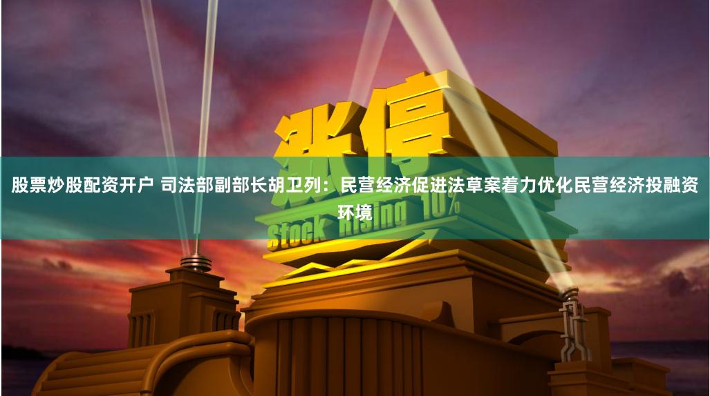 股票炒股配资开户 司法部副部长胡卫列：民营经济促进法草案着力优化民营经济投融资环境